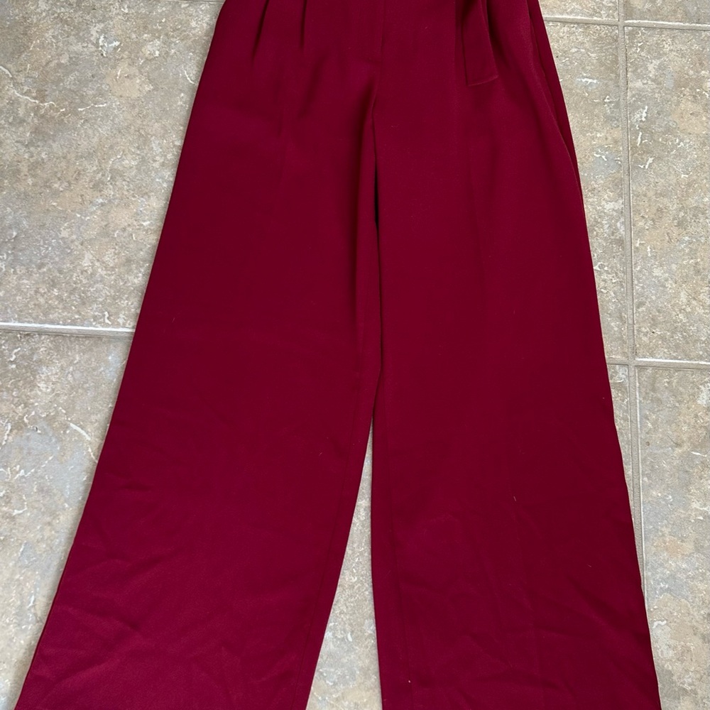 Express Deep Red High Waisted Trousers